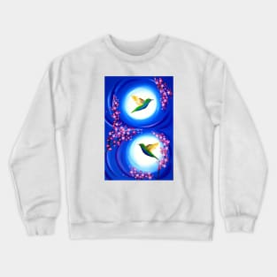 Hummingbirds and Cherry Blossoms Crewneck Sweatshirt